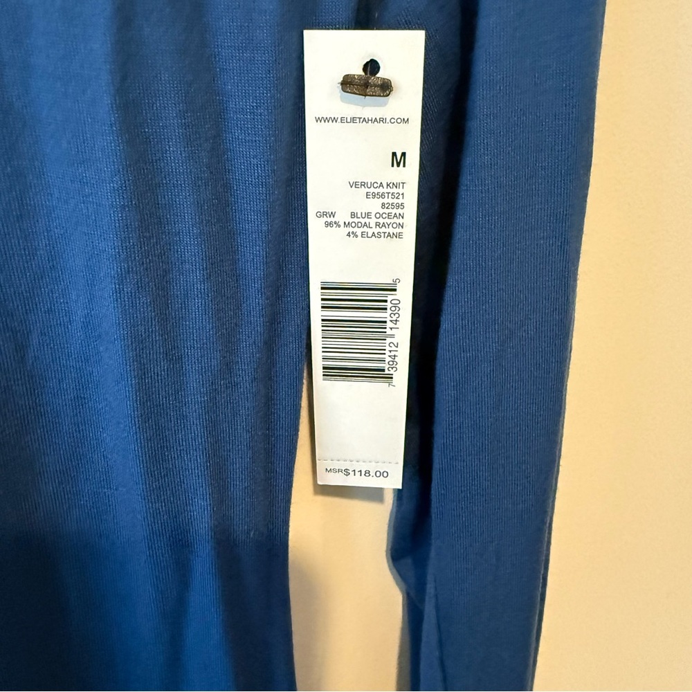 Elie Tahari Deep Blue Blouse - Picture 4 of 5